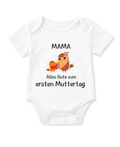 Glimnerize Strampler Baby Onesie Neugeborene Muttertagsgeschenke für MaMa Kurzarmbody Frühchen Kleidung 1. Muttertag Body Baby Erster Muttertag Weiß A3 9-12 Monate von Glimnerize