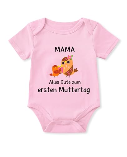Glimnerize Strampler Baby Onesie Wickelbody Muttertagsgeschenke für MaMa Frühchen Kleidung Kurzarmbody 1. Muttertag Body Baby Erster Muttertag Rosa A3-3 Monate von Glimnerize