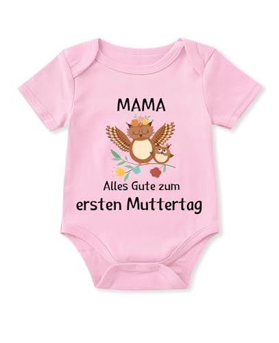 Glimnerize Strampler Baby Onesie Wickelbody Muttertagsgeschenke für MaMa Frühchen Kleidung Kurzarmbody 1. Muttertag Body Baby Erster Muttertag Rosa A6-3 Monate von Glimnerize