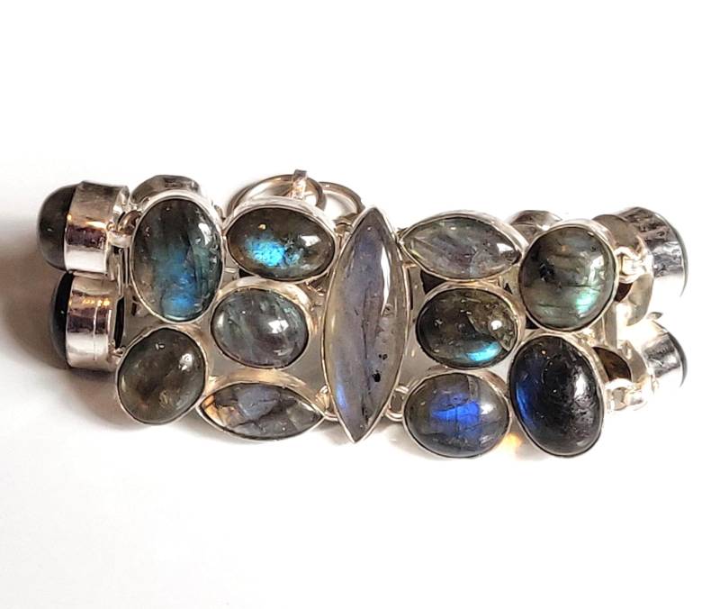 Art-Deco-Stil Natürliche Labradorit Sterling Silber .925 Armband Art-Deco-Stil Natürliche Labradorit Sterling Silber .925 Armband von GlimpseofArt