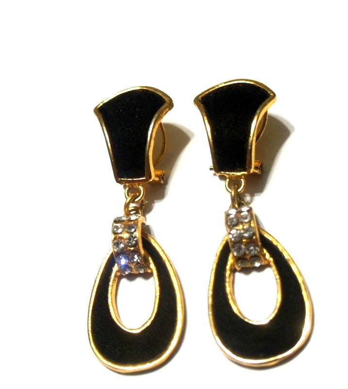 Vintage Henry A La Pensee ~ Made in France Wildleder Strass Goldene Ohrclips Vintage Henry A La Pensee ~ Made in France Wildleder Strass Goldene Ohrclips von GlimpseofArt