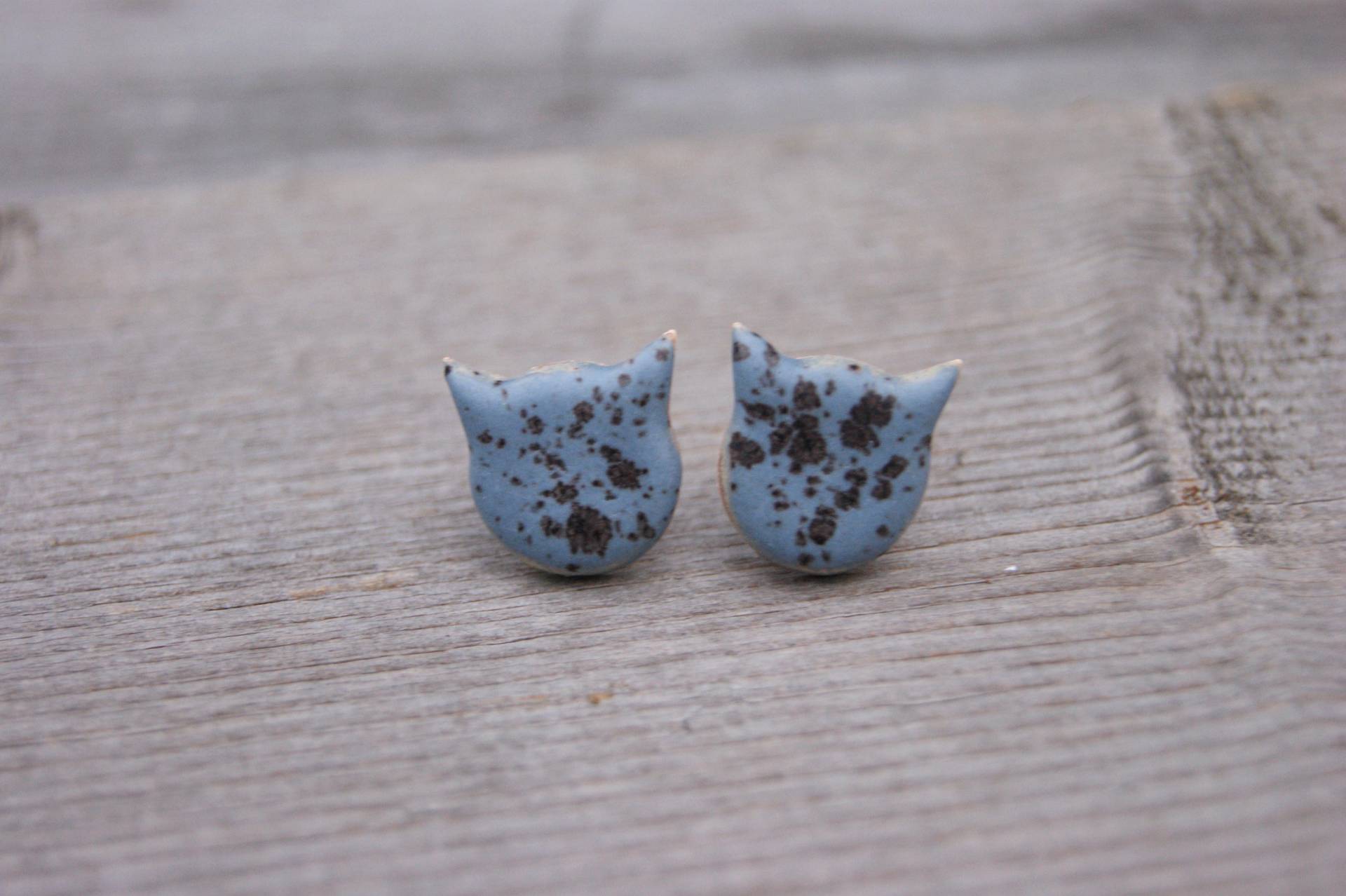 Handgemachte Blaue Keramik Katzenkopf Ohrstecker Mit Chirurgenstahl Beiträgen Handgemachte Blaue Keramik Katzenkopf Ohrstecker Mit Chirurgenstahl Beiträgen von GlinianaKoniczynka