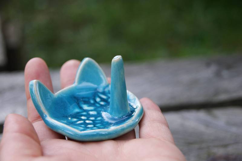 Keramik-Katze-Ring-Halter, Keramik-Ring-Schale, Ringschale, Türkis Schmuckhalter, Trinket-Schale, Ringhalter, Katze Kopfschale Keramik-Katze-Ring-Halter, Keramik-Ring-Schale, Ringschale, Türkis Schmuckhalter, Trinket-Schale, Ringhalter, Katze Kopfschale von GlinianaKoniczynka