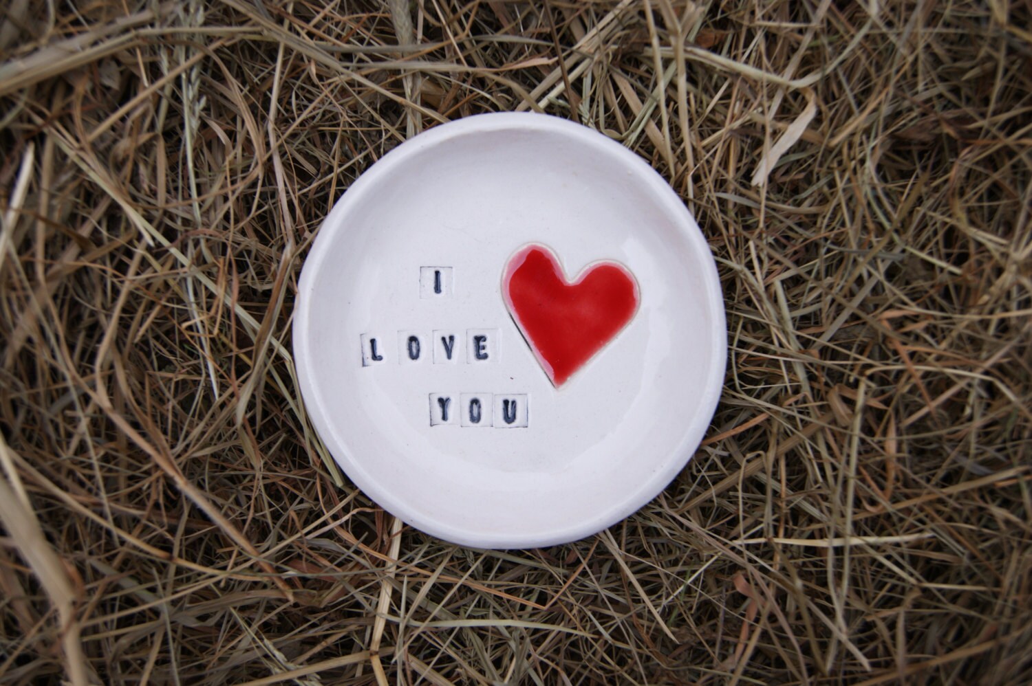 Weißer Ringhalter Mit Der Inschrift I Love You, Keramik-Ring-Schale, Ring Dish, White Schmuck Holder, Trinket Geschenk Für Sie Weißer Ringhalter Mit Der Inschrift I Love You, Keramik-Ring-Schale, Ring Dish, White Schmuck Holder, Trinket Geschenk Für Sie von GlinianaKoniczynka