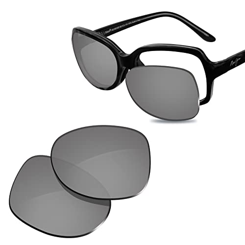 Glintbay 100 % passgenaue Ersatz-Sonnenbrille für Maui Jim Cloud Break MJ700, Polarisierter, metallischer Silberspiegel, Small Glintbay 100 % passgenaue Ersatz-Sonnenbrille für Maui Jim Cloud Break MJ700, Polarisierter, metallischer Silberspiegel, Small von Glintbay