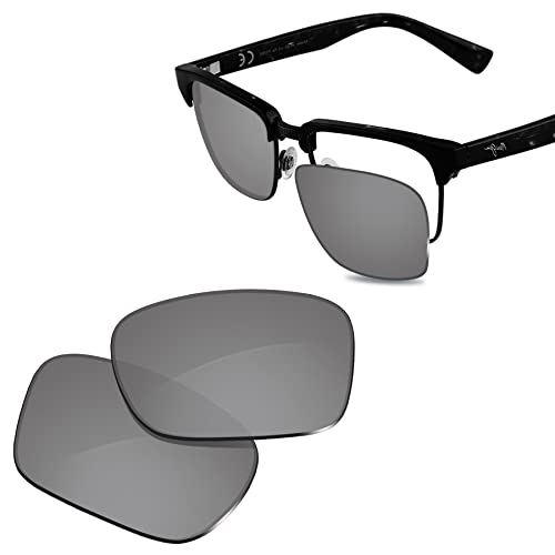 Glintbay 100 % passgenaue Ersatz-Sonnenbrille für Maui Jim Kawika MJ257, Polarisierter, metallischer Silberspiegel, Small Glintbay 100 % passgenaue Ersatz-Sonnenbrille für Maui Jim Kawika MJ257, Polarisierter, metallischer Silberspiegel, Small von Glintbay