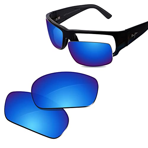 Glintbay 100 % passgenaue Ersatz-Sonnenbrille für Maui Jim Kipahulu MJ279, Polarisierter, eisblauer Spiegel, Small Glintbay 100 % passgenaue Ersatz-Sonnenbrille für Maui Jim Kipahulu MJ279, Polarisierter, eisblauer Spiegel, Small von Glintbay