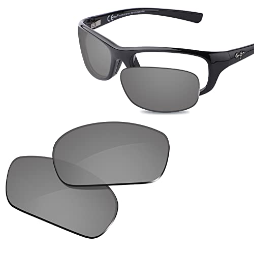 Glintbay 100 % passgenaue Ersatz-Sonnenbrille für Maui Jim Kipahulu MJ279, Polarisierter, metallischer Silberspiegel, Small Glintbay 100 % passgenaue Ersatz-Sonnenbrille für Maui Jim Kipahulu MJ279, Polarisierter, metallischer Silberspiegel, Small von Glintbay
