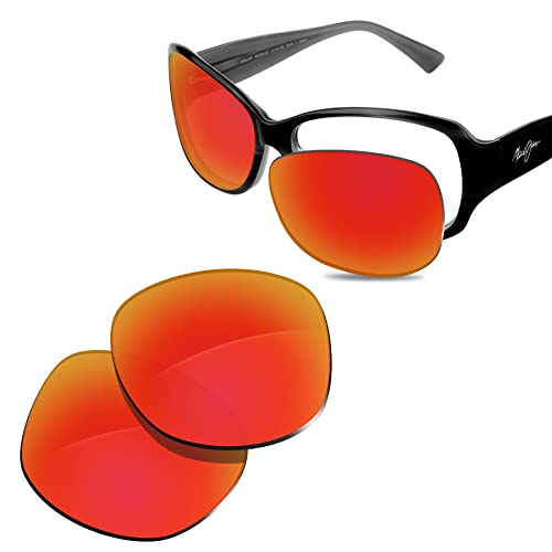 Glintbay 100 % passgenaue Ersatz-Sonnenbrille für Maui Jim Nalani MJ295, Polarisierter, feuerroter Spiegel, Small Glintbay 100 % passgenaue Ersatz-Sonnenbrille für Maui Jim Nalani MJ295, Polarisierter, feuerroter Spiegel, Small von Glintbay