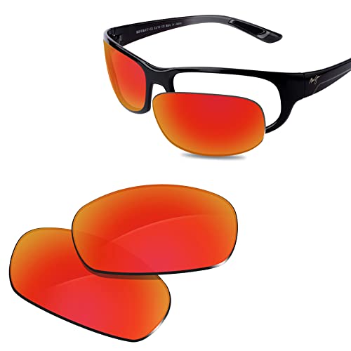Glintbay 100 % passgenaue Ersatz-Sonnenbrille für Maui Jim Twin Falls MJ417, polarisiert, feuerrot, verspiegelt Glintbay 100 % passgenaue Ersatz-Sonnenbrille für Maui Jim Twin Falls MJ417, polarisiert, feuerrot, verspiegelt von Glintbay