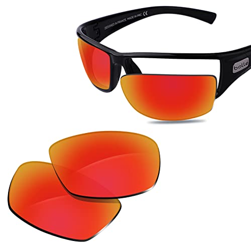 Glintbay 100 % passgenaue Ersatz-Sonnenbrillengläser für Bolle Python 11328-67 mm, polarisiert, feuerrot, verspiegelt Glintbay 100 % passgenaue Ersatz-Sonnenbrillengläser für Bolle Python 11328-67 mm, polarisiert, feuerrot, verspiegelt von Glintbay