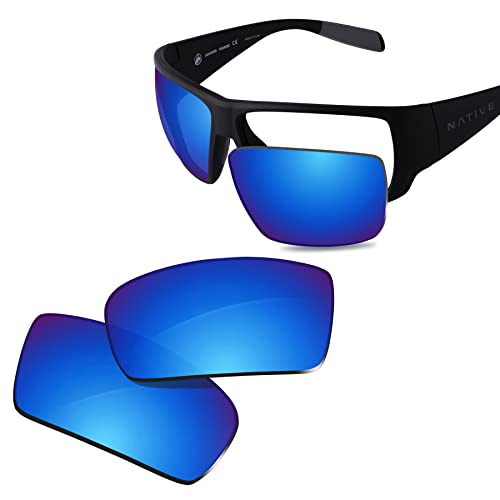 Glintbay 100 % passgenaue Ersatz-Sonnenbrillengläser für Native Sightcaster XD9021-64 mm, polarisiert, eisblau, verspiegelt von Glintbay