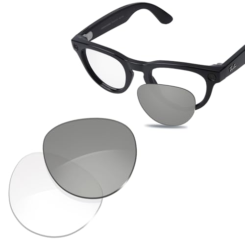 Glintbay 100 % passgenaue Ersatz-Sonnenbrillengläser für Ray-Ban Meta Headliner RW4009, 50 mm, photochromisch, transparent, nicht polarisiert Glintbay 100 % passgenaue Ersatz-Sonnenbrillengläser für Ray-Ban Meta Headliner RW4009, 50 mm, photochromisch, transparent, nicht polarisiert von Glintbay
