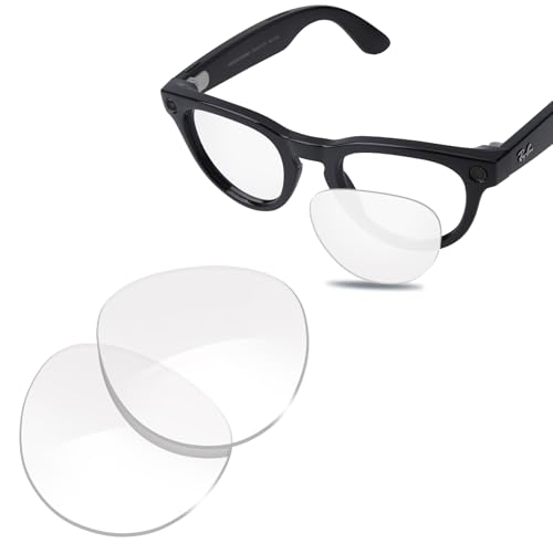 Glintbay 100 % passgenaue Ersatz-Sonnenbrillengläser für Ray-Ban Meta Headliner RW4009F, 51 mm niedrige Brücke, kristallklar, nicht polarisiert Glintbay 100 % passgenaue Ersatz-Sonnenbrillengläser für Ray-Ban Meta Headliner RW4009F, 51 mm niedrige Brücke, kristallklar, nicht polarisiert von Glintbay