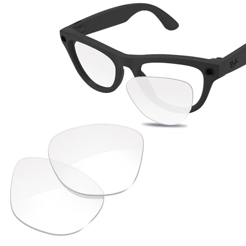 Glintbay 100 % passgenaue Ersatz-Sonnenbrillengläser für Ray-Ban Meta Skyler RW4010, 52 mm, kristallklar, Anti-Blaulicht, nicht polarisiert von Glintbay