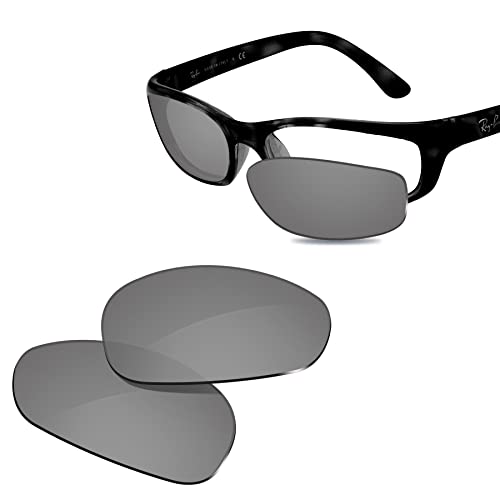 Glintbay 100 % passgenaue Ersatz-Sonnenbrillengläser für RayBan RB4115-57 mm, polarisiert, metallisch, silberfarben, verspiegelt Glintbay 100 % passgenaue Ersatz-Sonnenbrillengläser für RayBan RB4115-57 mm, polarisiert, metallisch, silberfarben, verspiegelt von Glintbay