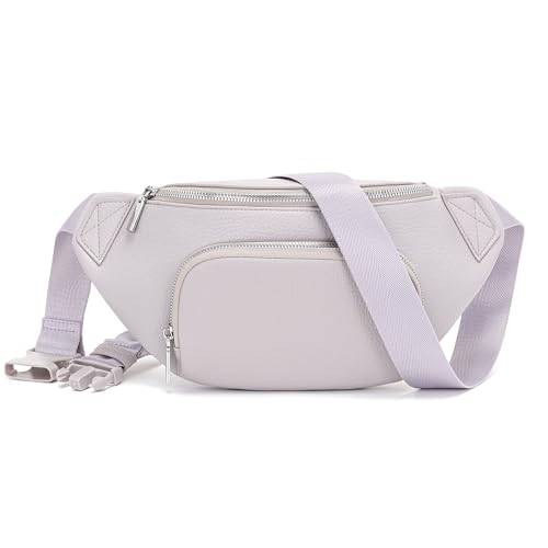 Glintify kleine Bauchtasche Damen Hellgrau lila klein umhängetasche Damen Handtasche klein Crossbody Bag gürteltasche Veganes Leder Brusttasche von Glintify