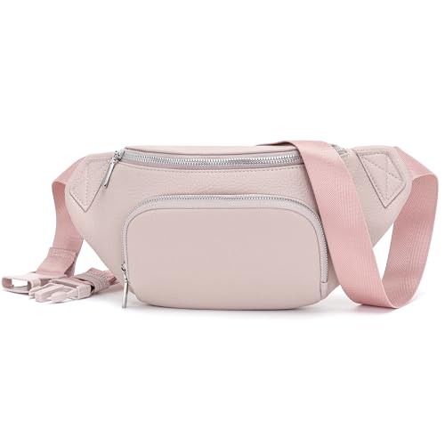 Glintify kleine Bauchtasche Damen Hellrosa klein umhängetasche Damen Handtasche klein Crossbody Bag gürteltasche Veganes Leder Brusttasche hüfttasche von Glintify