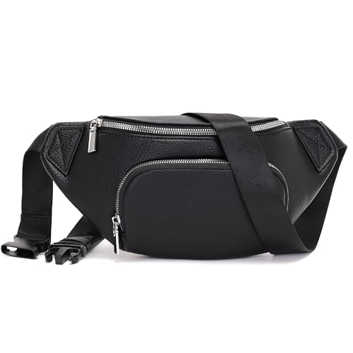 Glintify kleine Bauchtasche Damen Schwarz klein umhängetasche Damen Handtasche klein Crossbody Bag gürteltasche Veganes Leder Brusttasche hüfttasche von Glintify