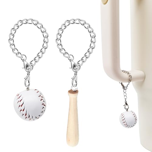 Gliquran Baseball-Anhänger für Stanley-Becher, 2 Stück, Sport-Becher, Schlüsselanhänger, Zubehör für Stanley Cup, 4inch, Legierter Stahl, Kein Edelstein Gliquran Baseball-Anhänger für Stanley-Becher, 2 Stück, Sport-Becher, Schlüsselanhänger, Zubehör für Stanley Cup, 4inch, Legierter Stahl, Kein Edelstein von Gliquran
