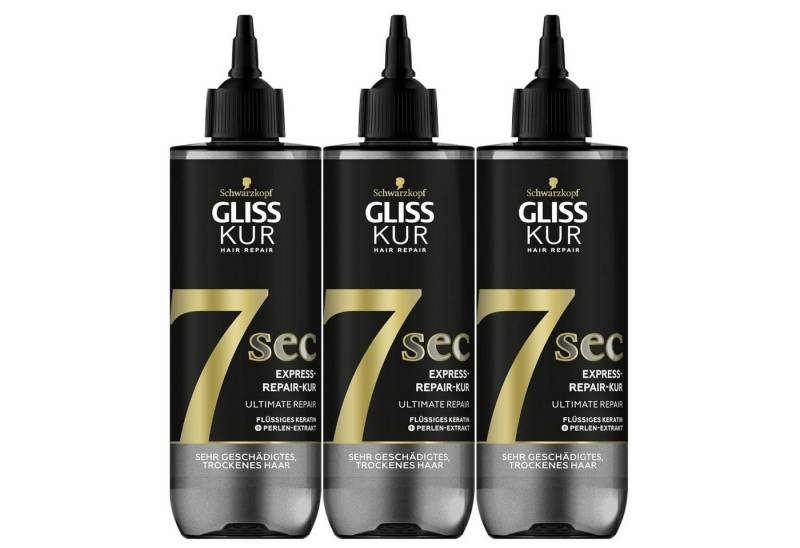 Gliss Kur Haarspülung 3 x Schwarzkopf Gliss Kur 7 Sec Express Kur Ultimate Repair je 200ml H von Gliss Kur