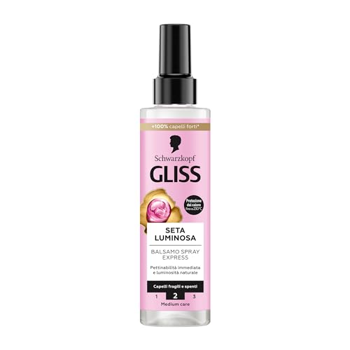 Schwarzkopf Gliss Repair Spray Express Leuchtseide, Reparaturspray für sofortige Kämmbarkeit und Weichheit, für stumpfes Haar, mit Ceramiden und Seide, 6er Pack x 200 ml von Gliss