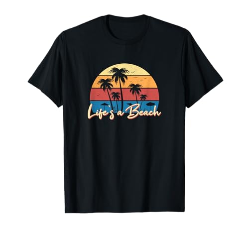 Life's a Beach Lustige Retro-Palme Sommergeschenke T-Shirt Life's a Beach Lustige Retro-Palme Sommergeschenke T-Shirt von Glitch Beach - TShirts