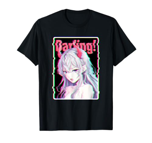 Liebster Anime Glitch Devil Horns Retro-Manga Vaporwave Girl T-Shirt Liebster Anime Glitch Devil Horns Retro-Manga Vaporwave Girl T-Shirt von GlitchBabe