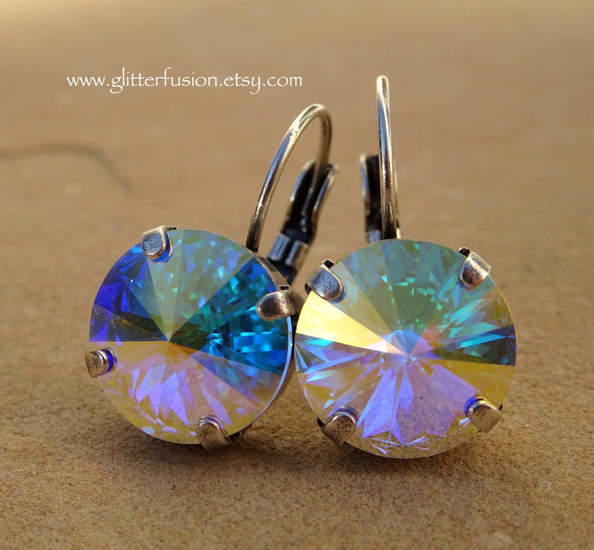 Ab Swarovski Kristall Schillernde Statement Ohrringe, Aurora Borealis Regenbogen Baumeln Brautjungfer Neutral Ohrringe Ab Swarovski Kristall Schillernde Statement Ohrringe, Aurora Borealis Regenbogen Baumeln Brautjungfer Neutral Ohrringe von GlitterFusion