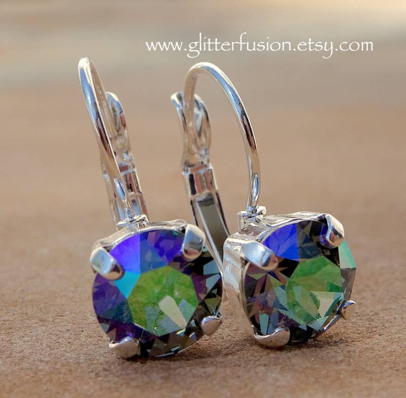 Paradise Shine Swarovski Kristall Statement Ohrringe, Irisierende Lila Grün Schimmer Brautjungfer Prom Festzug Ohrringe Paradise Shine Swarovski Kristall Statement Ohrringe, Irisierende Lila Grün Schimmer Brautjungfer Prom Festzug Ohrringe von GlitterFusion