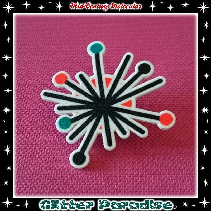 Mid-Century Molekular - Brosche Atomic Modern Wissenschaftlich Big Bang Theory 50S Retro Biologie Glitter Paradise® von GlitterParadise