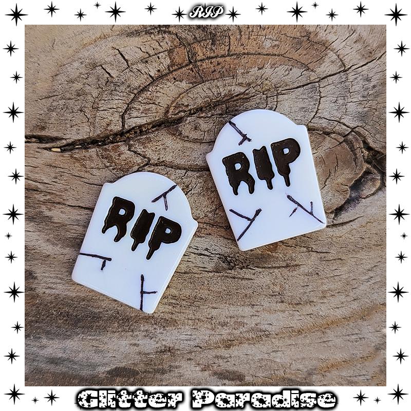 Rip - Ohrringe Gothic Schmuck Grabstein Grab Scary Tomb Morbide Glitter Paradise® von GlitterParadise