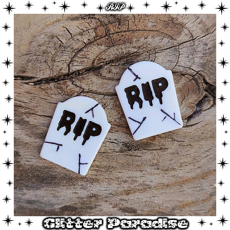 Rip - Ohrringe Gothic Schmuck Grabstein Grab Scary Tomb Morbide Glitter Paradise® von GlitterParadise
