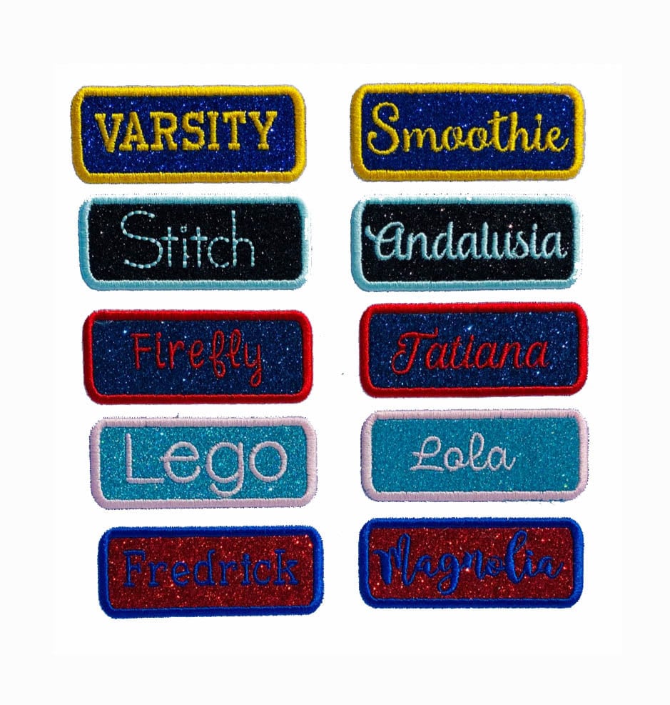 Benutzerdefinierte Glitter Namensschild Patch Schule Name Personalisierte Rucksack Aufnäher Eisen Auf Nähen Vinyl Kein Glitter Mess Gl436 von GlitterPatchMania