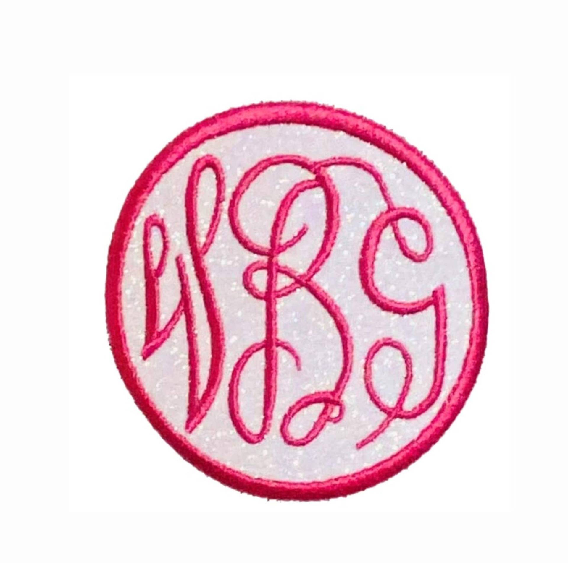 Glitzer Monogramm Aufnäher Bestickter Personalisierter Bügelbild Mit von GlitterPatchMania