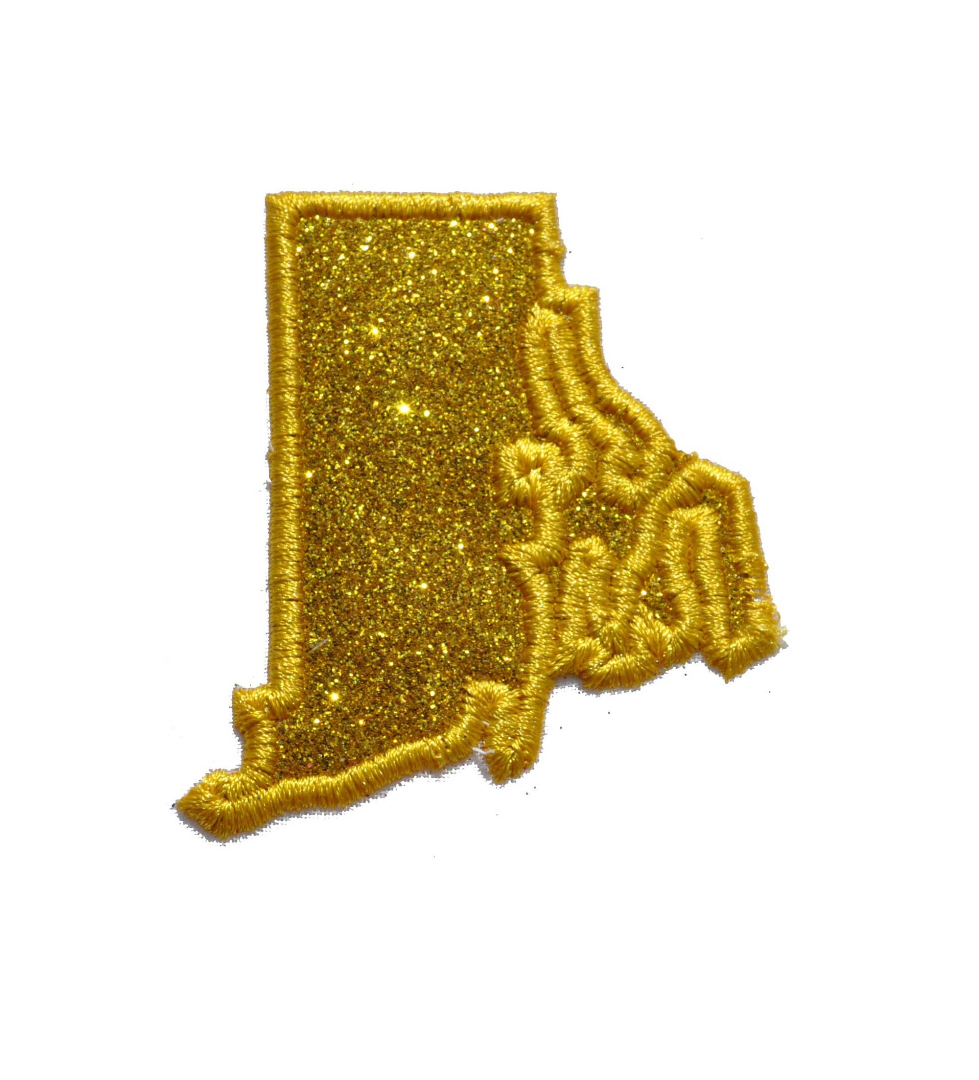 Rhode Island 2, 5 Zoll Oder 4 Sparkle Glitter Patch - Eisen Sew Auf Vinyl Kein Durcheinander H Beide von GlitterPatchMania