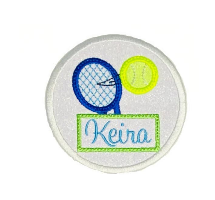 Tennis Glitter Patch Custom Name Personalisierte Aufnäher Zum Aufbügeln Glitzer Bag Tag Rucksack Kein Chaos Hc6 von GlitterPatchMania