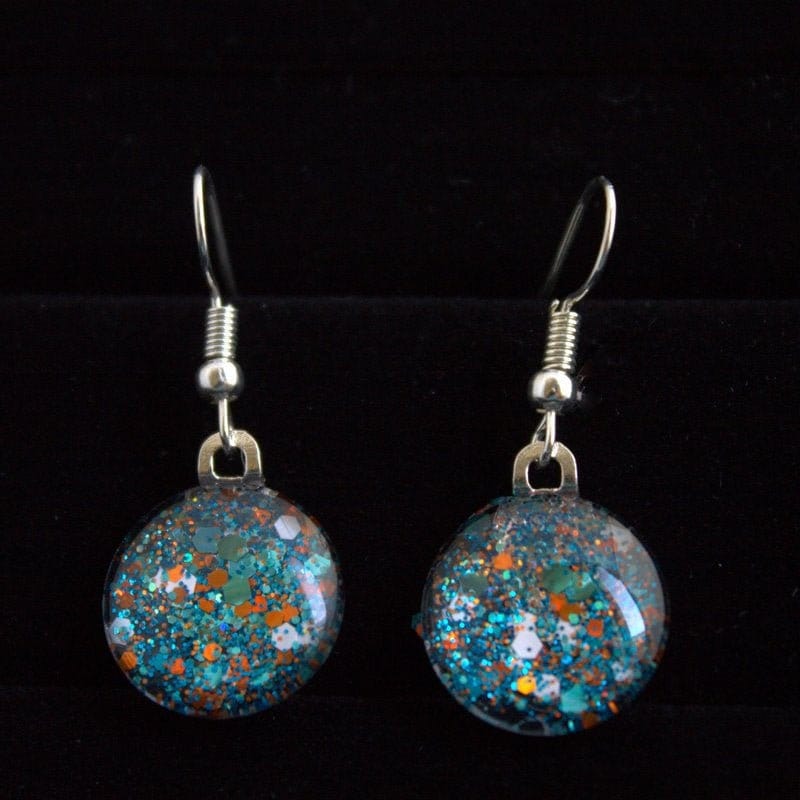 Orange Und Petrol Ohrringe, Miami Delfine Farben, Baumeln Glitzer Schmuck, Runde Ohrringe Orange Und Petrol Ohrringe, Miami Delfine Farben, Baumeln Glitzer Schmuck, Runde Ohrringe von GlitterfiedNails