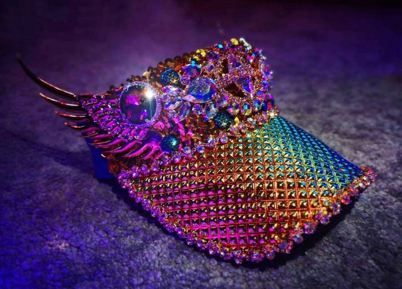 Der Dragon Tamer, Kristallverkrustetes Visier Mit Eingebauten Lichtern von GlittermeeDesign