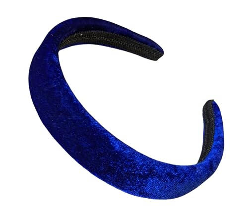 2,5 cm königsblaues, leicht gepolstertes Plüsch-Kurzflor-Samt-Stirnband, Haarreif für Damen und Mädchen Glitz4Girlz von Glitz4Girlz