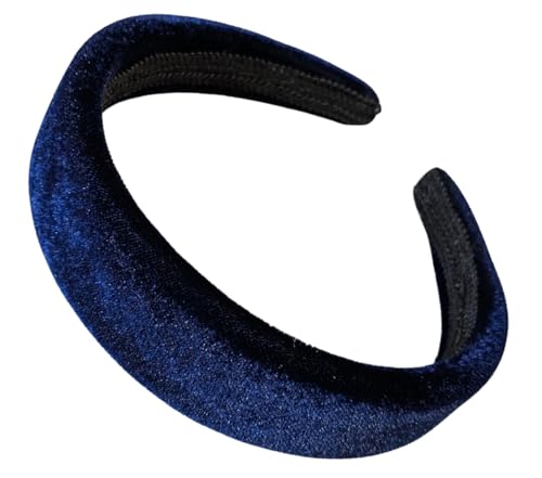 2,5 cm marineblaues leicht gepolstertes Plüsch-Kurzflor-Samt-Haarreif für Damen und Mädchen Glitz4Girlz von Glitz4Girlz