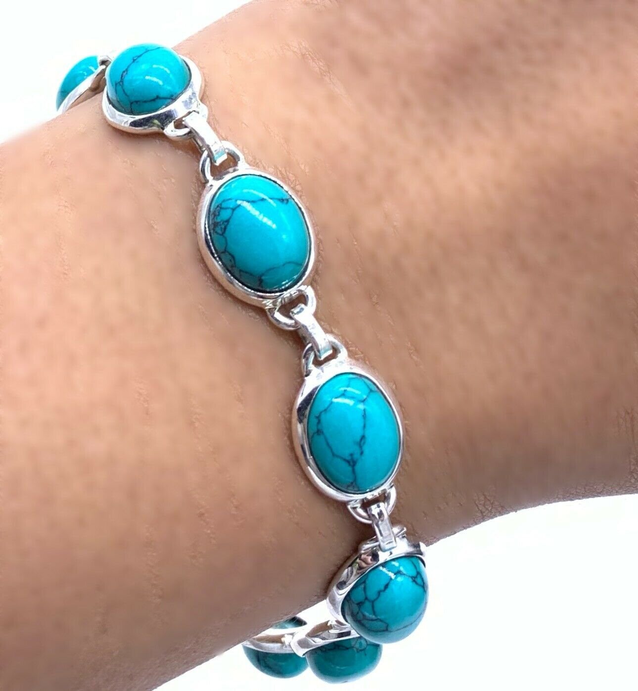 Echtes Designer Türkis Sterling Silber 925 Damen Armband Armreif Edelstein Echtes Designer Türkis Sterling Silber 925 Damen Armband Armreif Edelstein von GlitzNGems