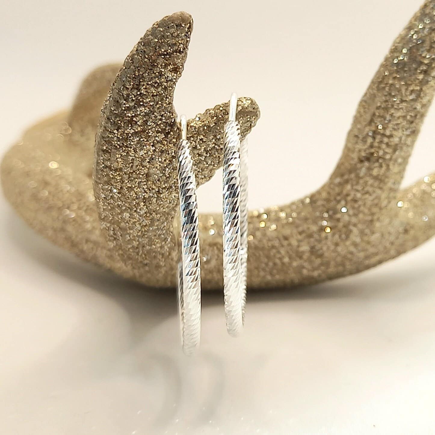 Funkelnde Silber Creolen - 925 Silber Glitzernde Funkelnde Silber Creolen - 925 Silber Glitzernde von GlitzerGeschmeide