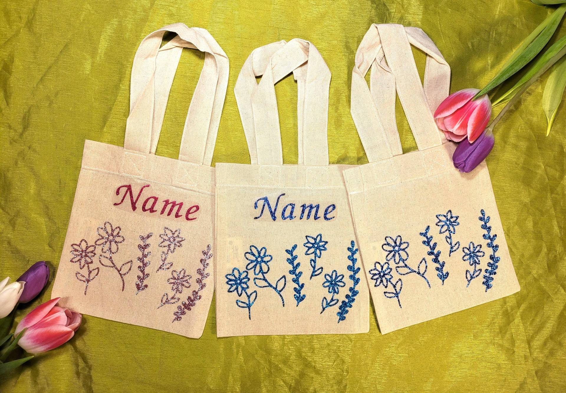 Kindertaschen, 3Er-Set Personalisierte Kindertaschen Mit Namen Glitzertaschen Aus Baumwolle Geburtstagstaschen Mitgebsel Geschenk Kindertaschen, 3Er-Set Personalisierte Kindertaschen Mit Namen Glitzertaschen Aus Baumwolle Geburtstagstaschen Mitgebsel Geschenk von Glitzeratelier