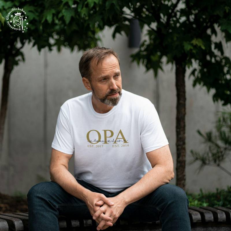 Opa Bügelbild Handmade Personalisiert Mit Kindernamen, Perfektes Vatertagsgeschenk von Glitzerfloeckchen