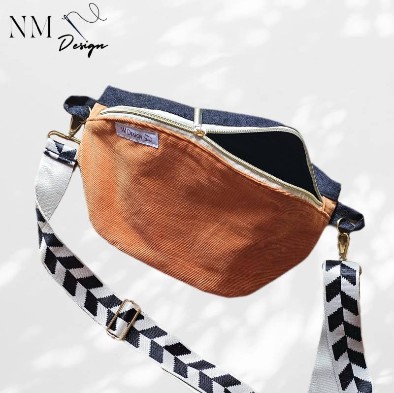 Bauchtasche Cord/Crossbodytasche Boho Gürteltasche Orange Hipbag Damen Handgemachte Umhängetasche Geschenk Für Frau Weihnachten von Glitzernadel