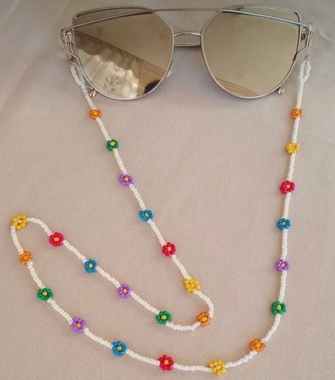 Sonnenbrillenkette Kette Für Brillen Perlenkette Brille Bund Blümchenkette Bunte Blümchen Sonnenbrillenkette Kette Für Brillen Perlenkette Brille Bund Blümchenkette Bunte Blümchen von GlitzerweltHZ