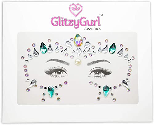 Glitzersteine für das Gesicht - abziehbare Gesichtstattoos - schillernde Sticker im Kristall-Look - wasserfest - für Partys, Raves, Festivals und Verkleidungen - Feenkönigin von GlitzyGurl