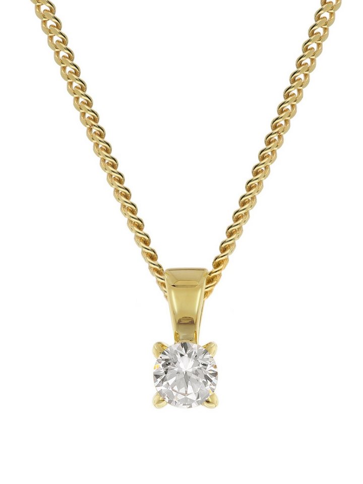 Glizz Panzerkette Lab Grown Diamant Anhänger 0,25 ct GG 333 an Silberkette von Glizz