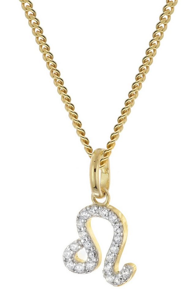 Glizz Panzerkette Sternzeichen Löwe Gold 333/8K an vergoldeter Silberkette von Glizz